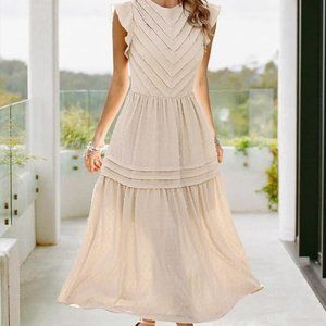 Solid Ruffle Smocked Maxi Dress - NEW never worn - Medium